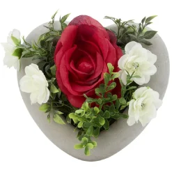 Fleurs artificielles rose dans pot décor coeur H12 cm violet < Gifi Discount