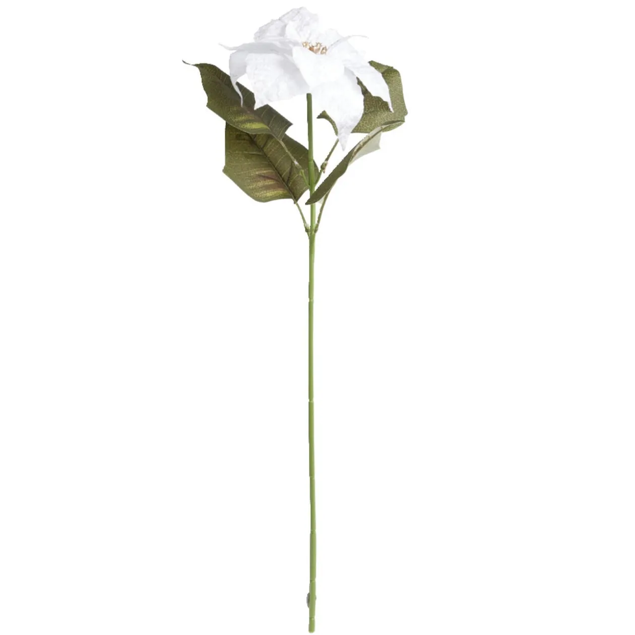 Fleur tige poinsettia rouge ou blanc H60cm - 2 modèles