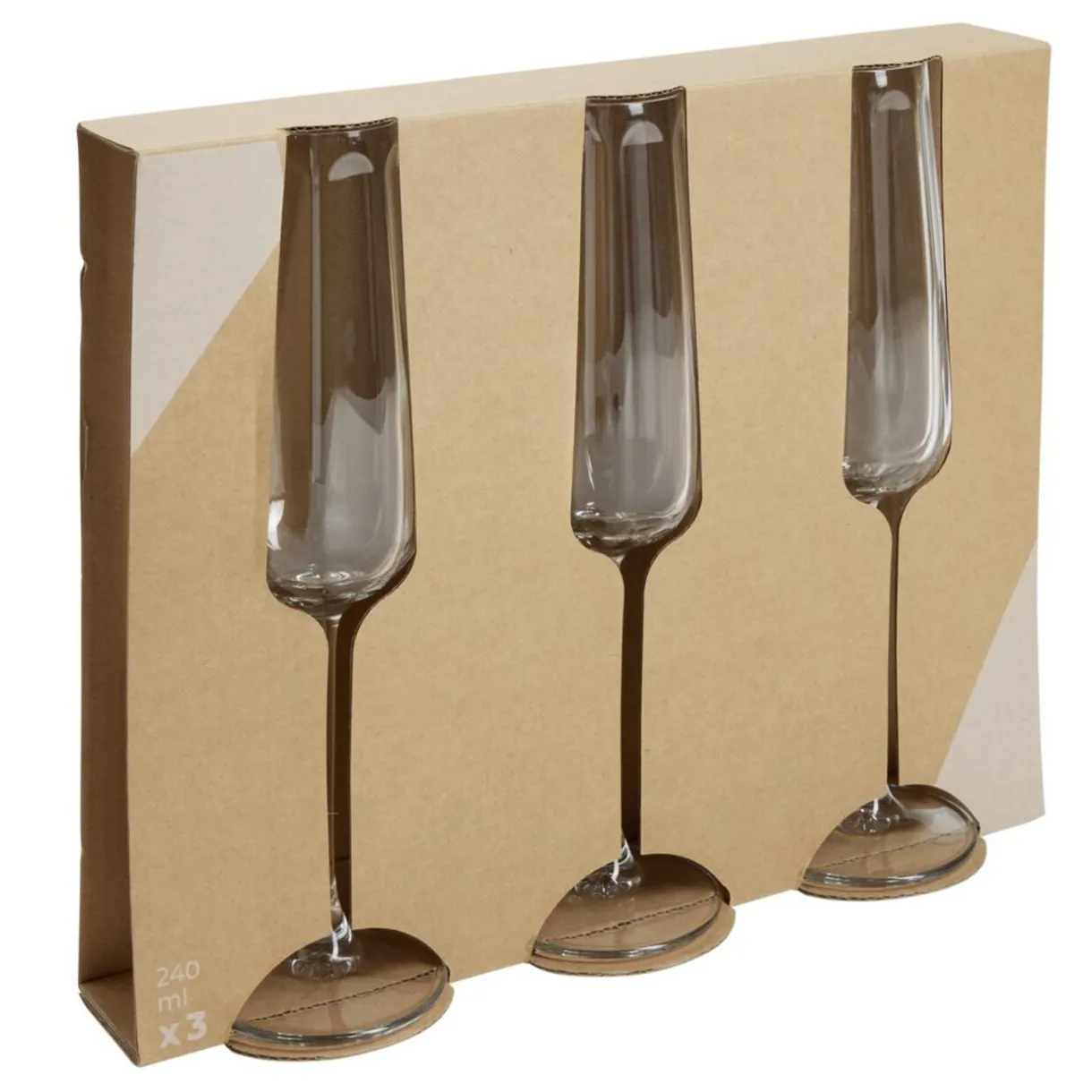 Flûte à champagne en verre 240ml x3 < Gifi Outlet
