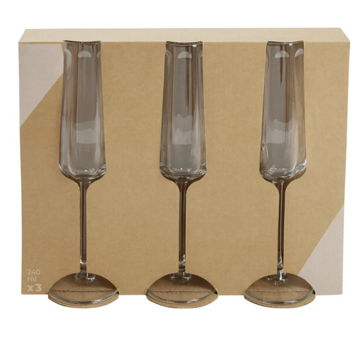 Flûte à champagne en verre 240ml x3 < Gifi Outlet