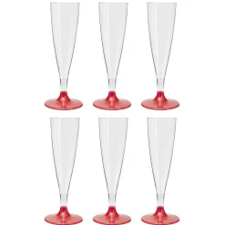Flûte en plastique rouge réutilisable x6 < Gifi New