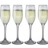 Flûte en verre argenté x4