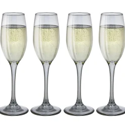 Flûte en verre argenté x4