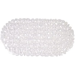 Fond de baignoire antidérapant design galet pvc blanc < Gifi Online