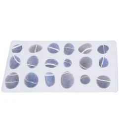 Fond de douche pvc blanc motif galets gris