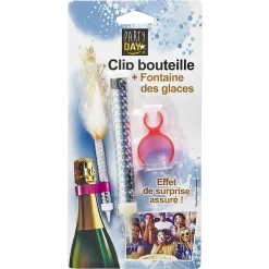 Fontaine de glace feu d'artifice bouteille