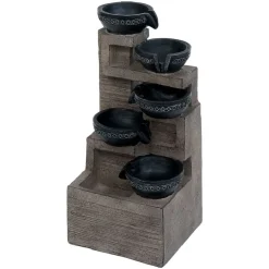Fontaine de jardin lumineuse cascade 5 niveaux H39cm < Gifi Best