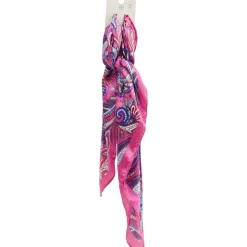 Foulard carré tissu imprimé rose 45x45cm