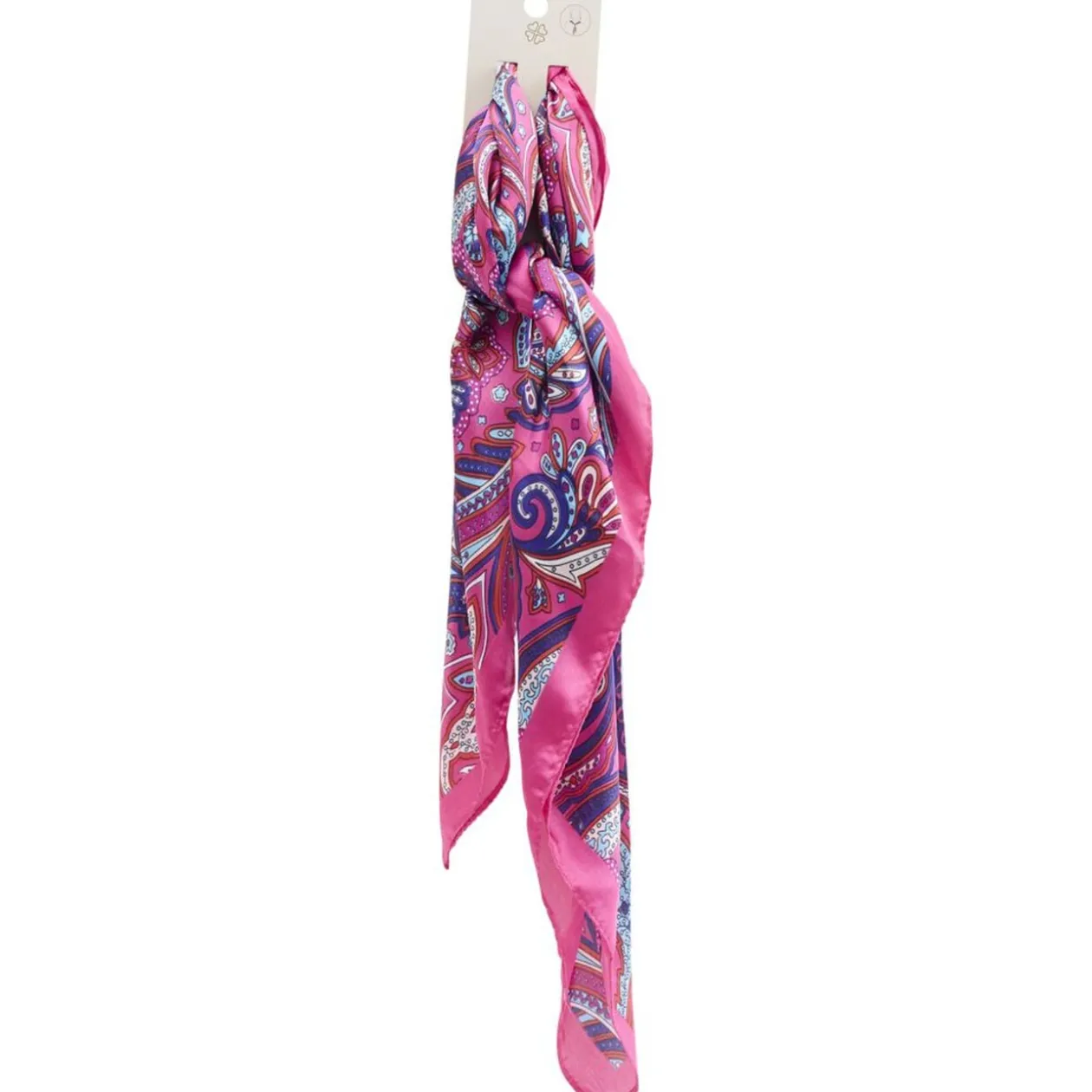 Foulard carré tissu imprimé rose 45x45cm