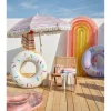 Fouta de plage 1 personne doublée éponge bayadère rayures colorées 90x170cm