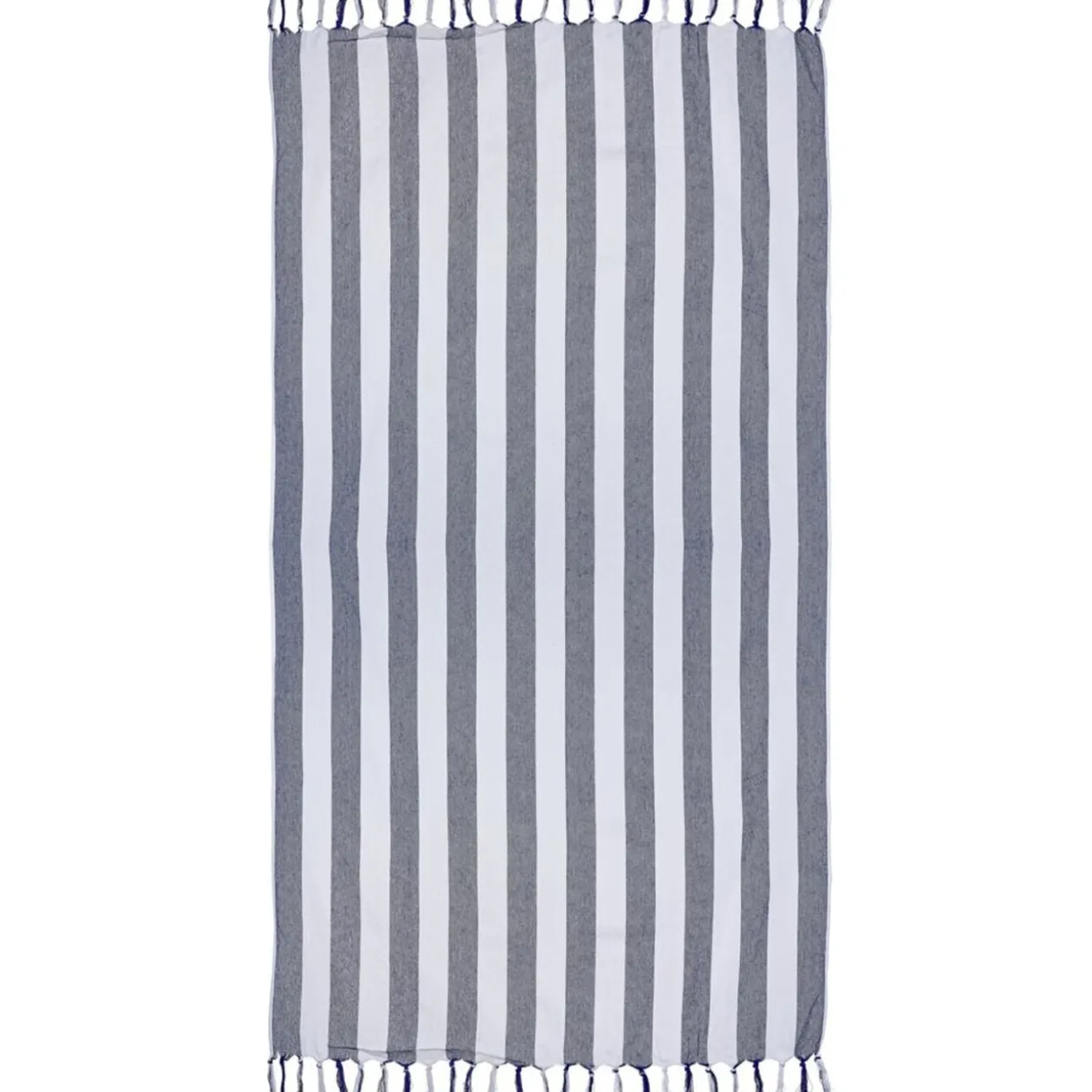 Fouta de plage 1 personne marinière blanc et bleu 90x180cm