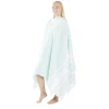 Fouta 2 personnes 190x190cm avec trou pour parasol bleu et blanc