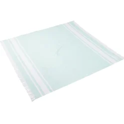 Fouta 2 personnes 190x190cm avec trou pour parasol bleu et blanc