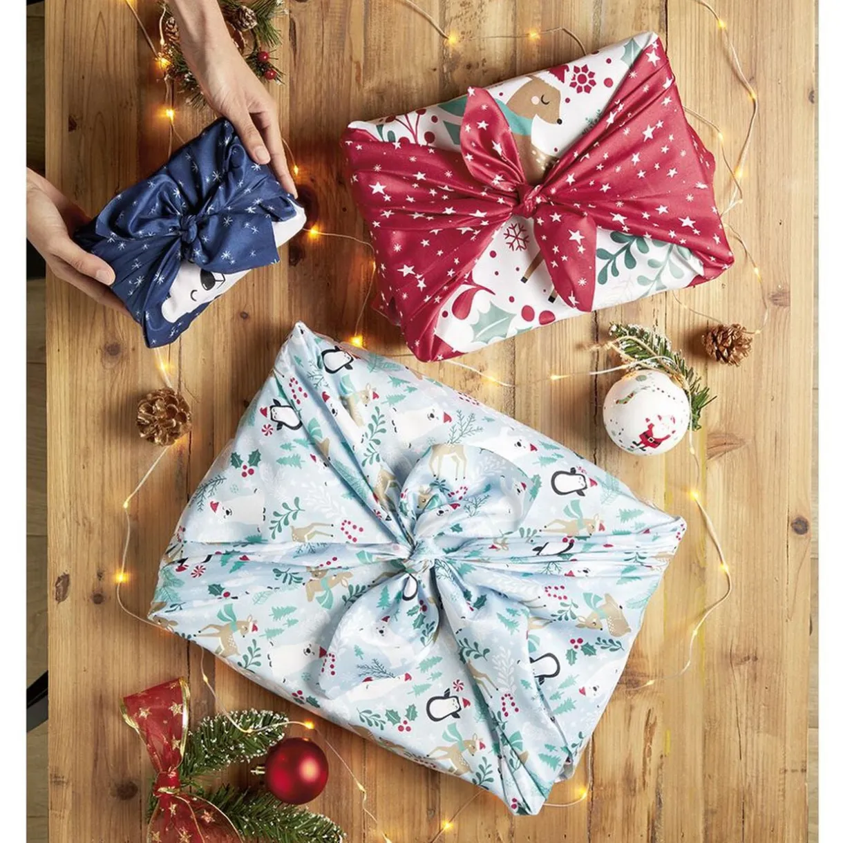 Furoshiki Tissu d'emballage réutilisable x5 < Gifi Online