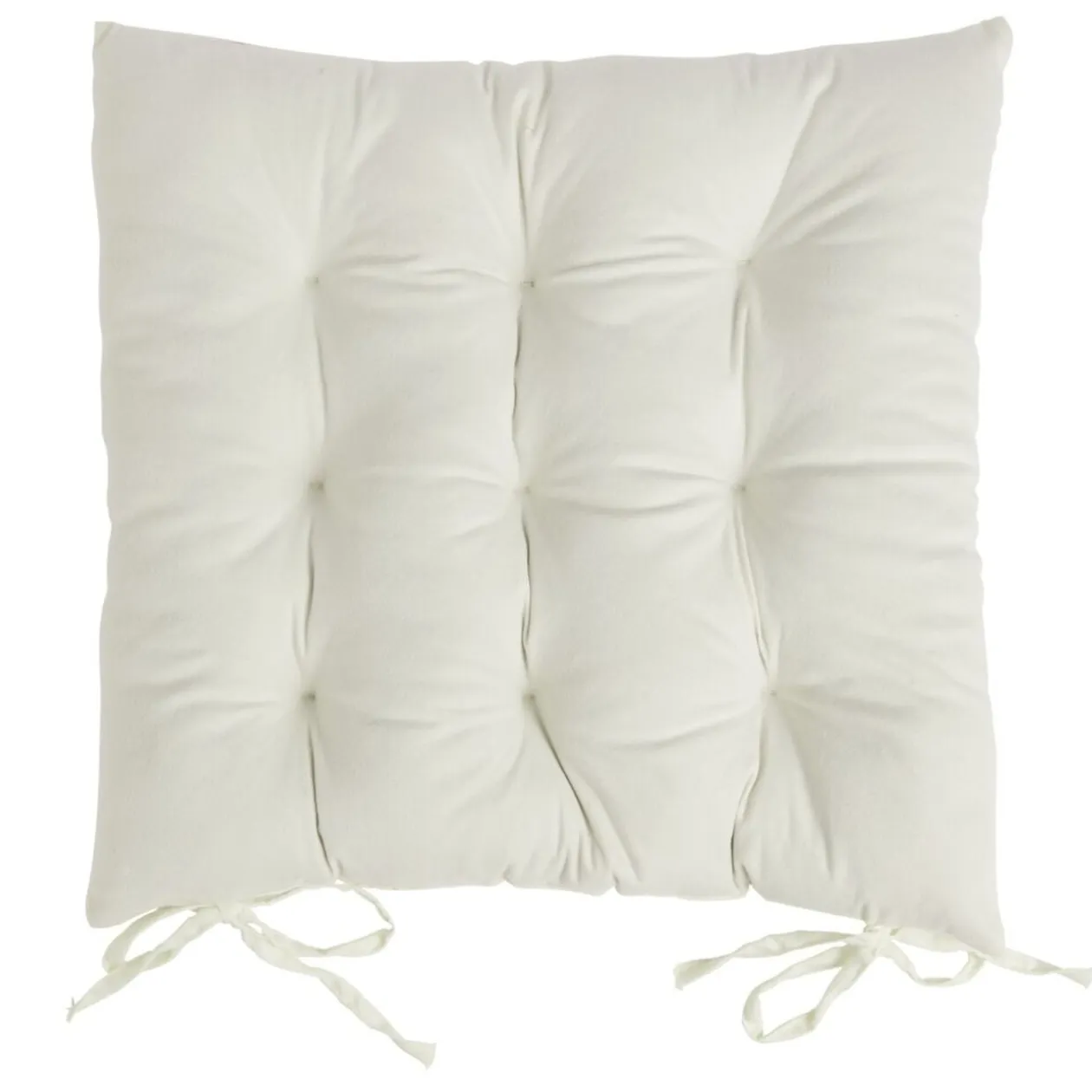 Galette de chaise carrée beige 38x38cm
