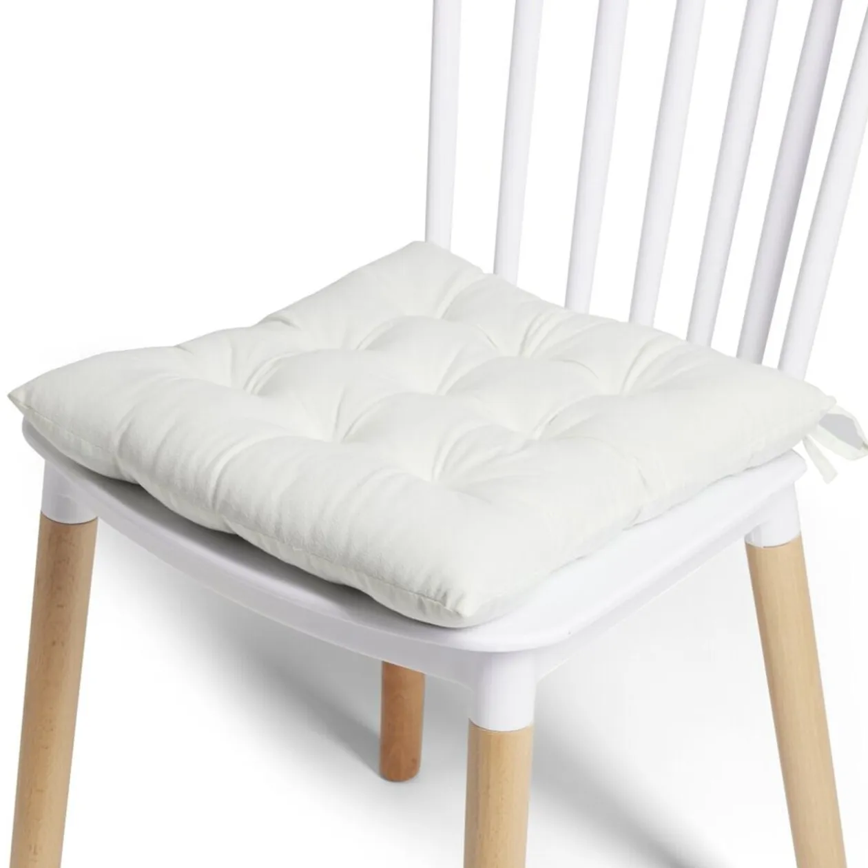 Galette de chaise carrée beige 38x38cm