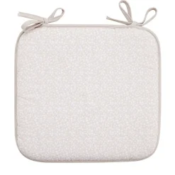 Galette de chaise carrée à nouettes motifs feuillage 36x38cm (2 modèles vert ou beige) < Gifi