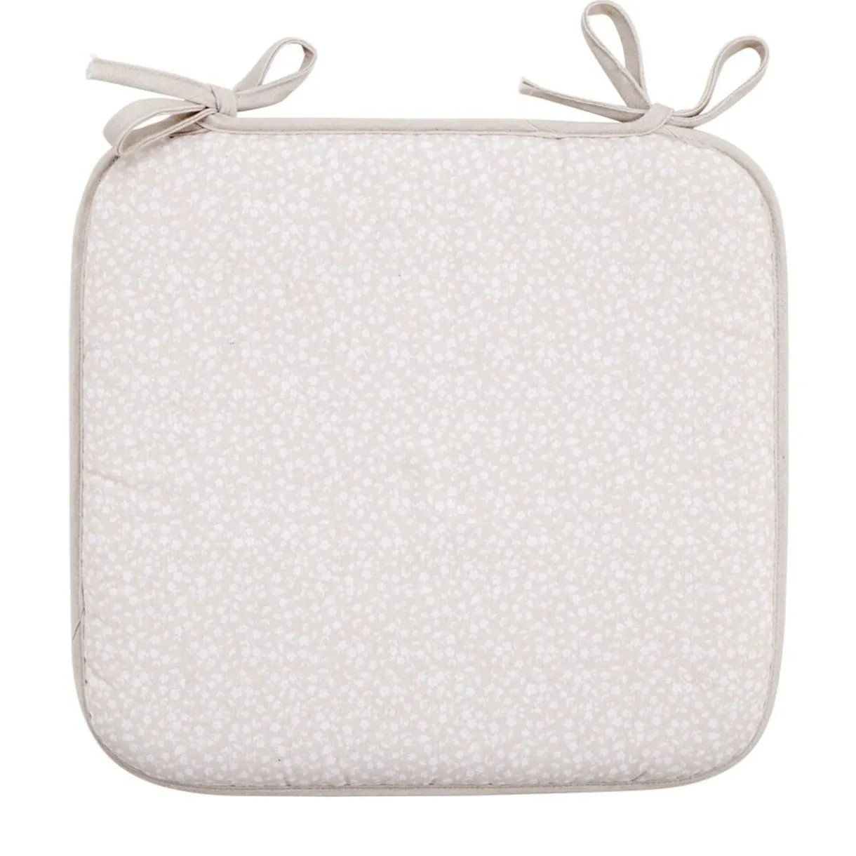 Galette de chaise carrée à nouettes motifs feuillage 36x38cm (2 modèles vert ou beige) < Gifi