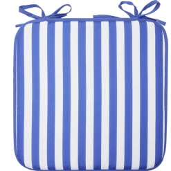 Galette de chaise carrée rayures bayadères blanches et bleues 40x40cm < Gifi