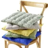 Galette de chaise carrée unie bleue 38x38cm
