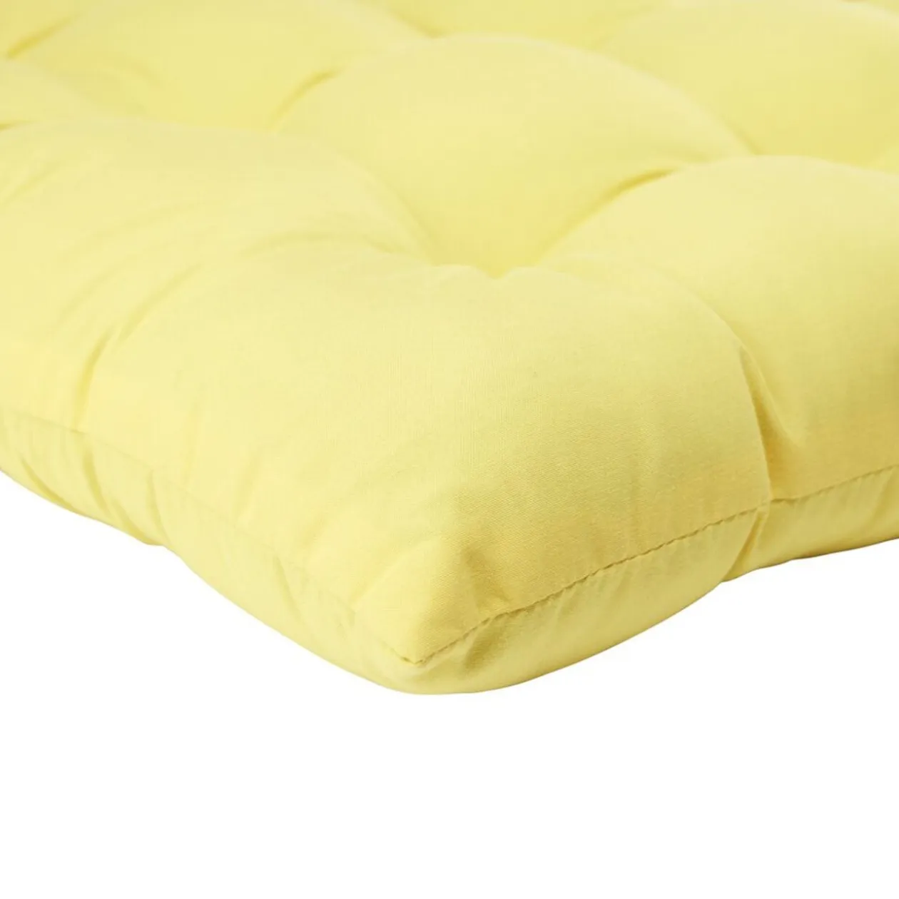 Galette de chaise carrée unie jaune 38x38cm