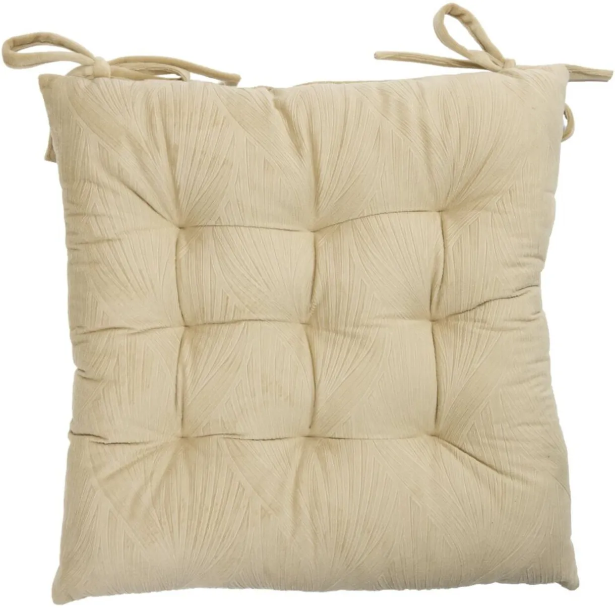 Galette de chaise carrée velours embossé 9 points polyester uni (3 modèles) < Gifi Hot