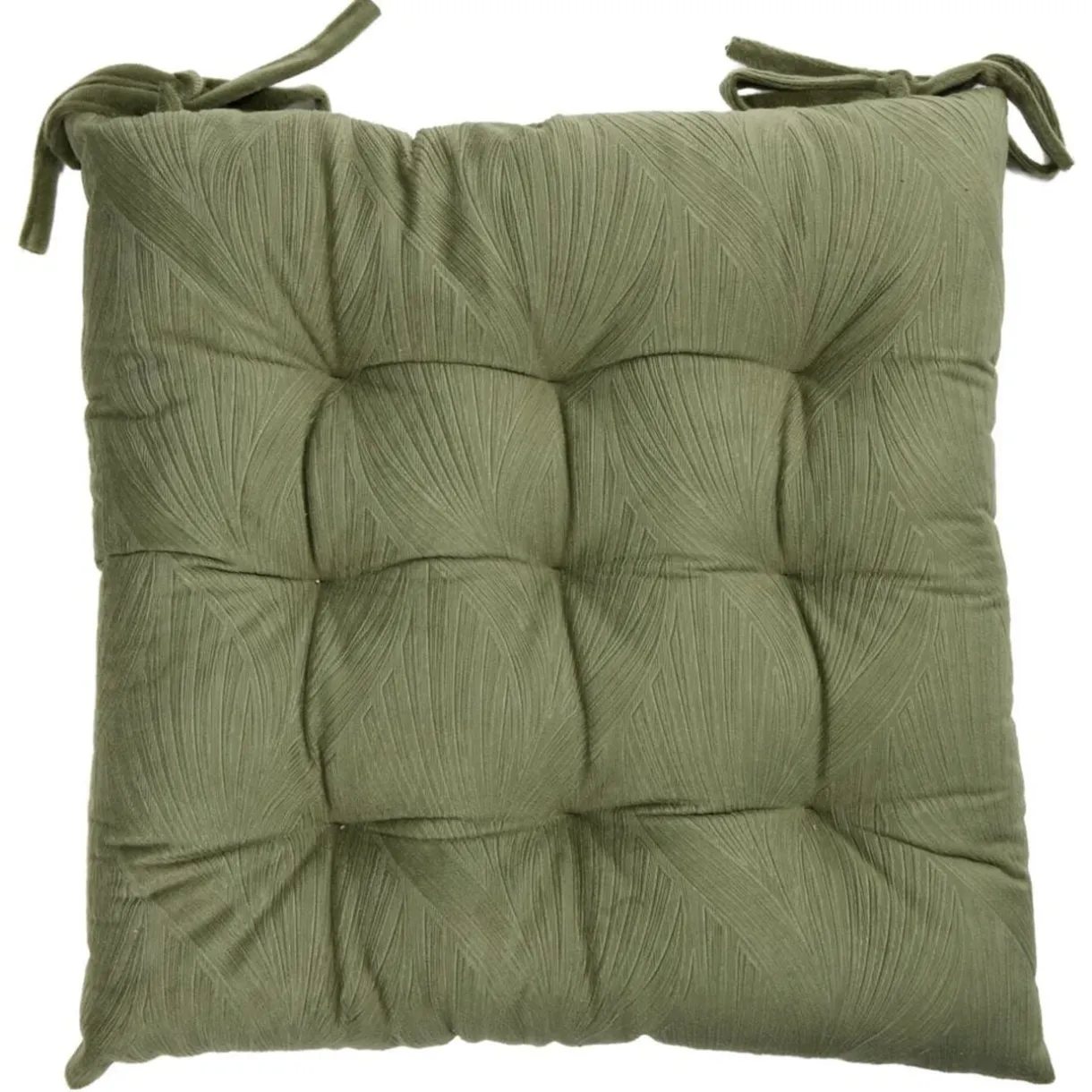 Galette de chaise carrée velours embossé 9 points polyester uni (3 modèles) < Gifi Hot