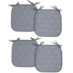 Galette de chaise carrée x4 avec motif 38x38cm (4 modèles)