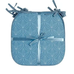 Galette de chaise carrée x4 avec motif 38x38cm (4 modèles)