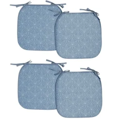 Galette de chaise carrée x4 avec motif 38x38cm (4 modèles)