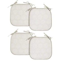 Galette de chaise carrée x4 avec motif 38x38cm (4 modèles)