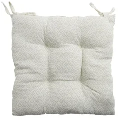 Galette de chaise carrée 38x38cm blanc écru motif feuillage < Gifi Clearance