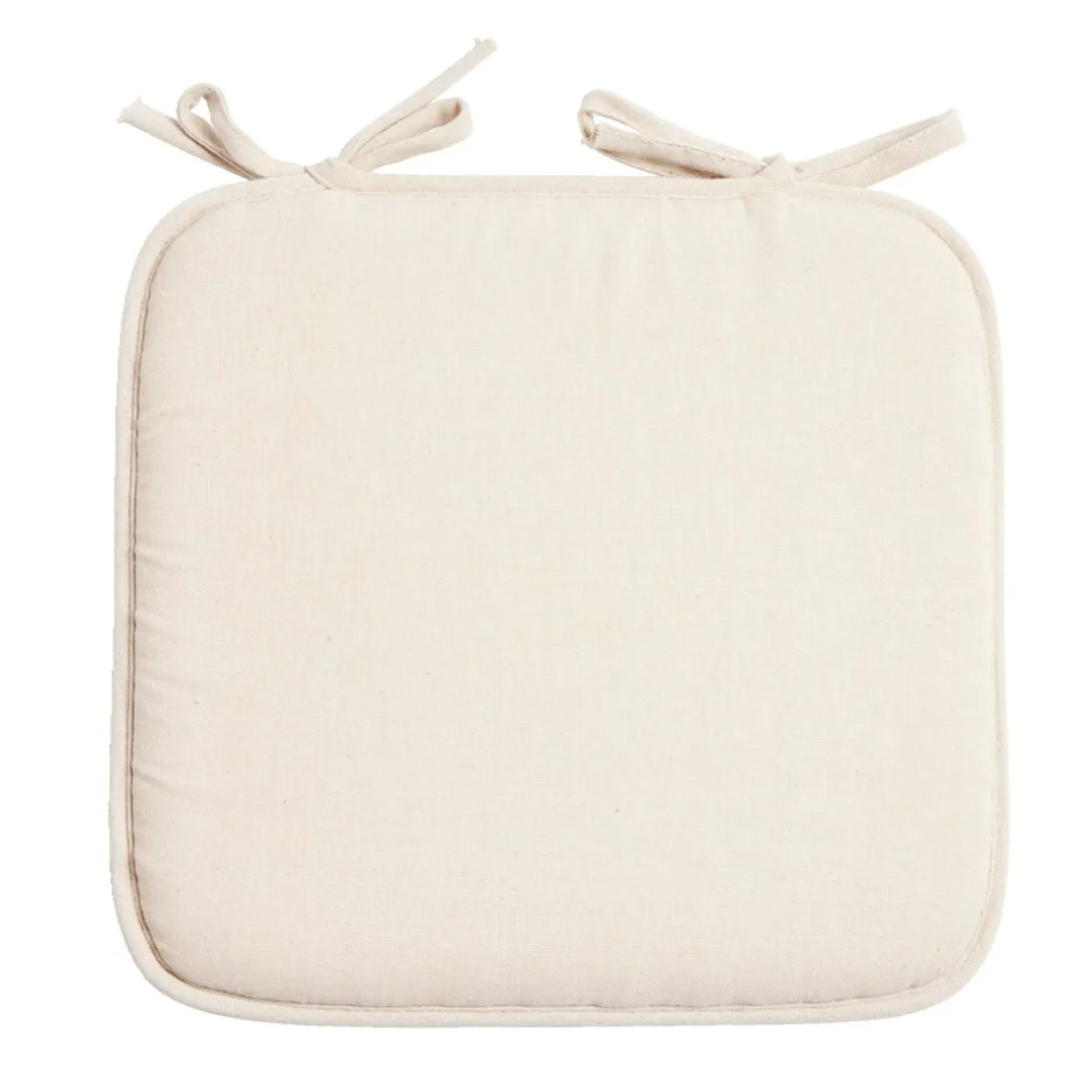 Galette de chaise carrée 38x36cm à nouettes polycoton beige < Gifi Outlet