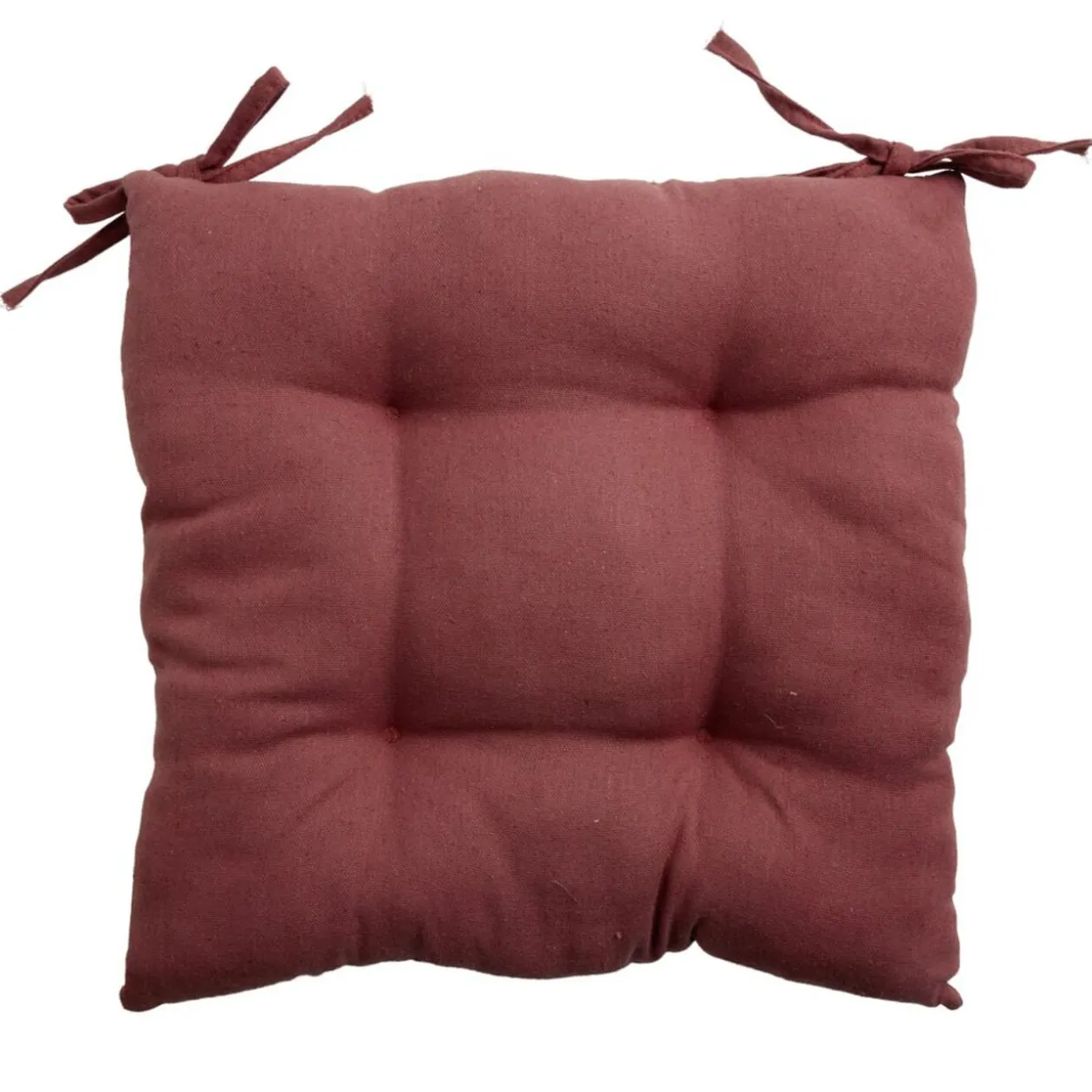 Galette de chaise carrée 38x38cm rouge terracotta