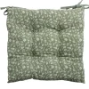 Galette de chaise carrée 38x38cm vert sapin motif floral blanc < Gifi Discount