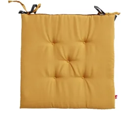 Galette de chaise de jardin polyester uni jaune biface gris - 40x40cm < Gifi Discount