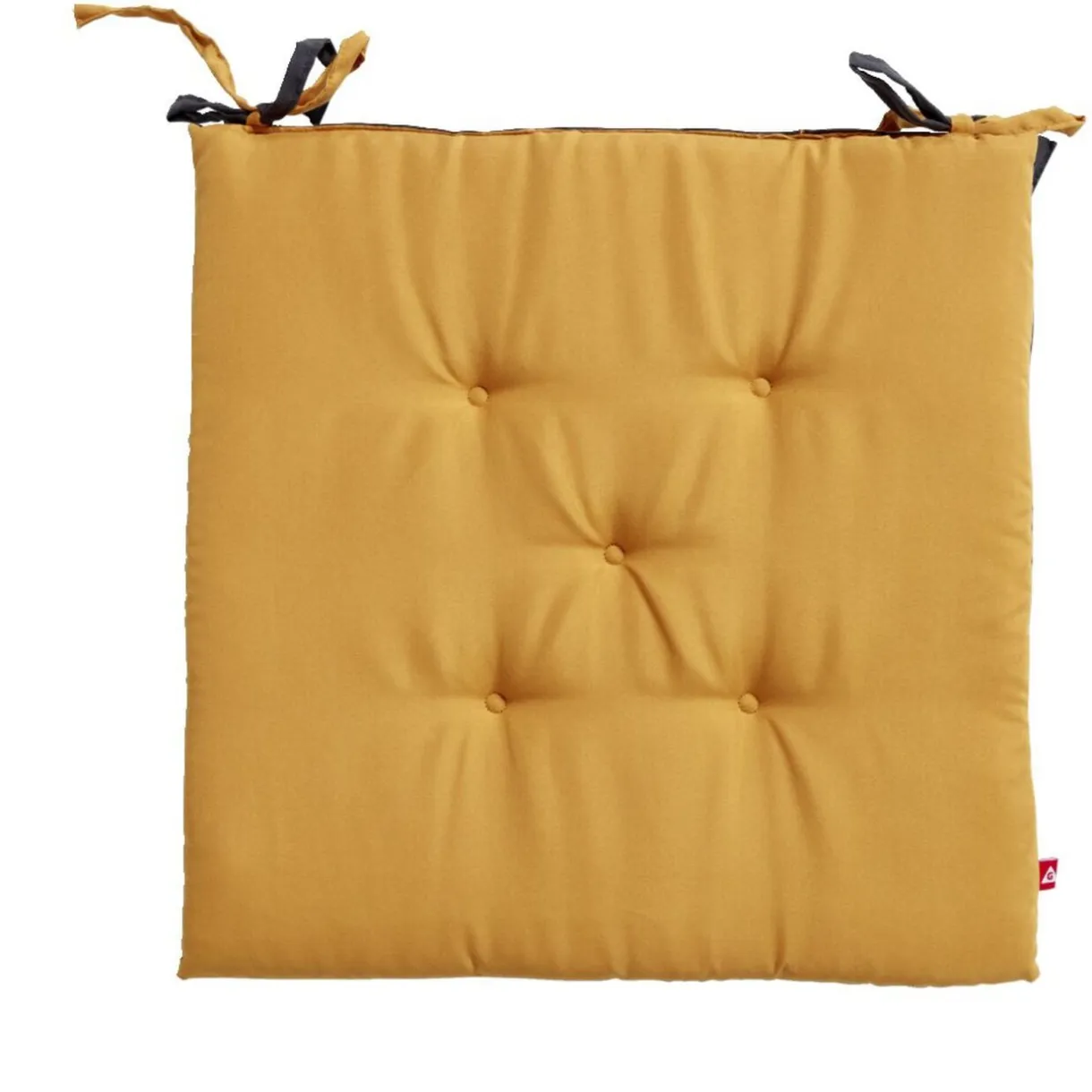 Galette de chaise de jardin polyester uni jaune biface gris - 40x40cm < Gifi Discount