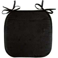 Galette de chaise polyester noir