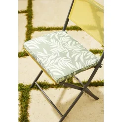Galette de chaise rectangulaire Oxford vert 43x37cm