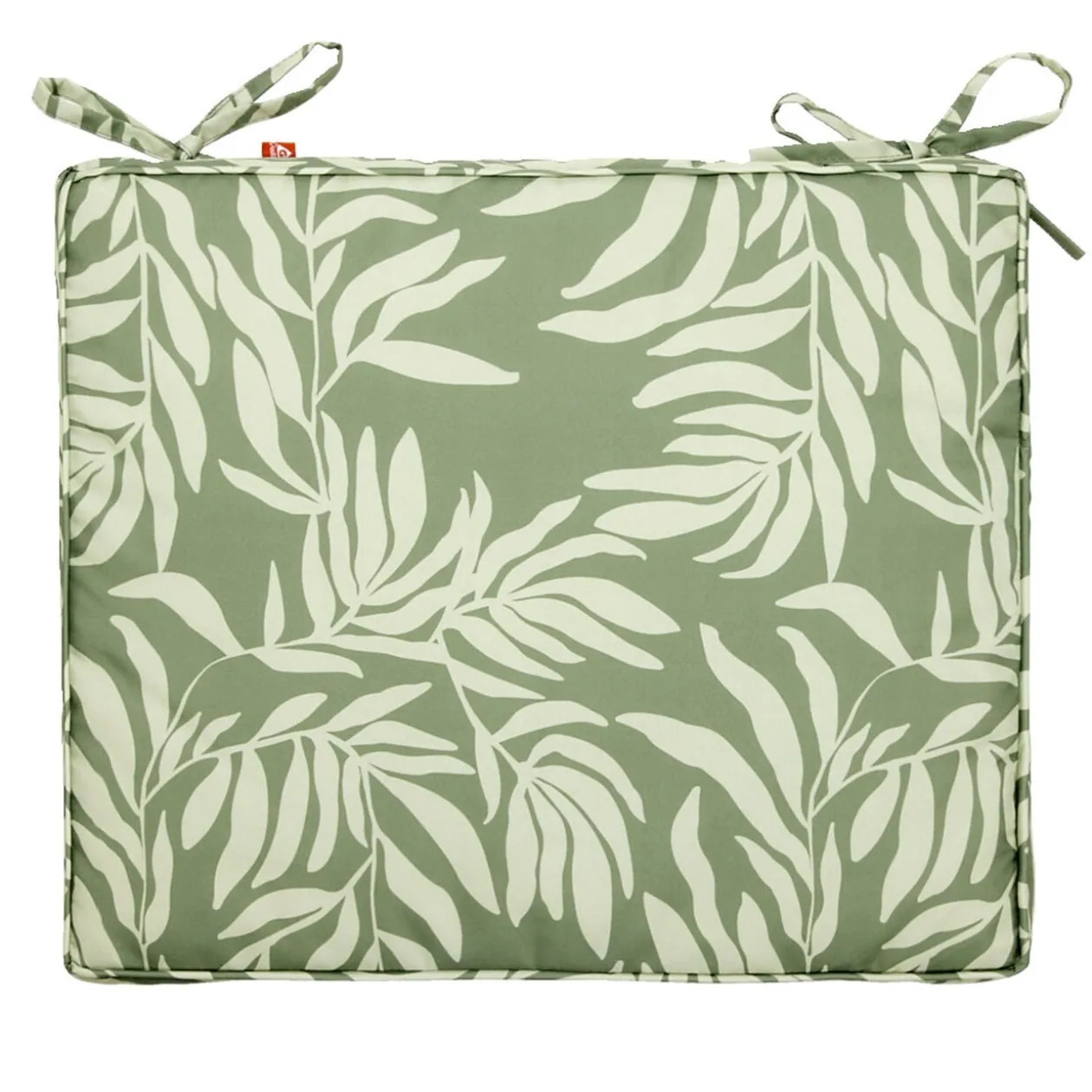 Galette de chaise rectangulaire Oxford vert 43x37cm