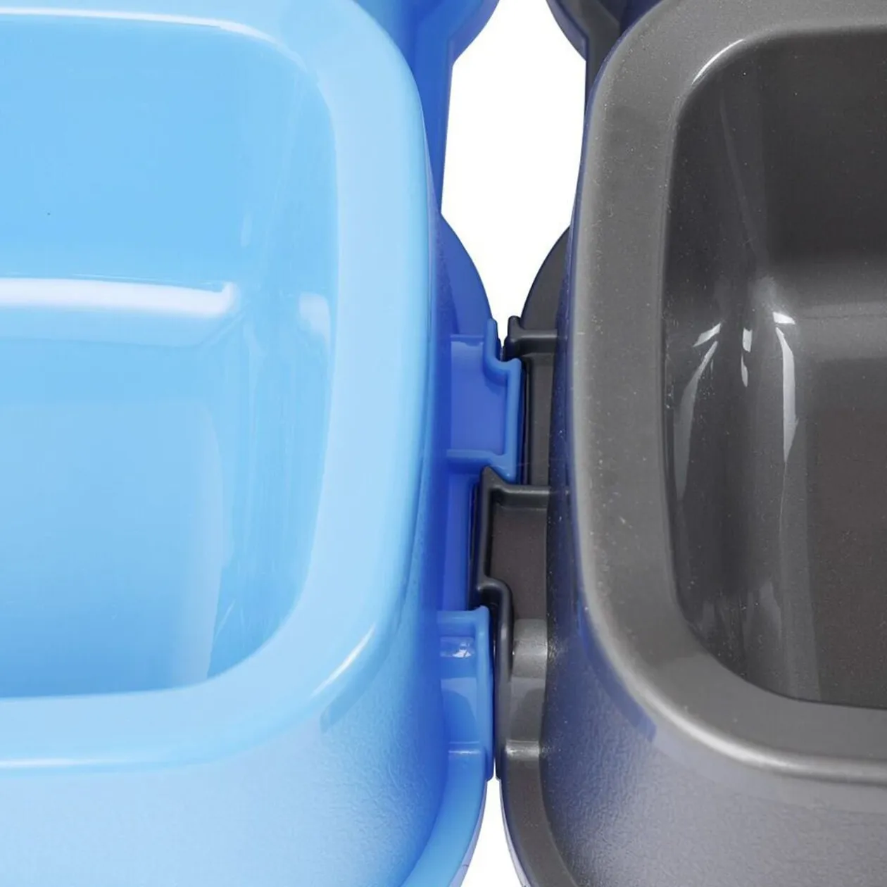 Gamelle double bleue 2x500ml - plastique 31,8x16,6xH6,5cm