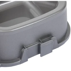 Gamelle double grise 2x500ml - plastique 31,8x16,6xH6,5cm