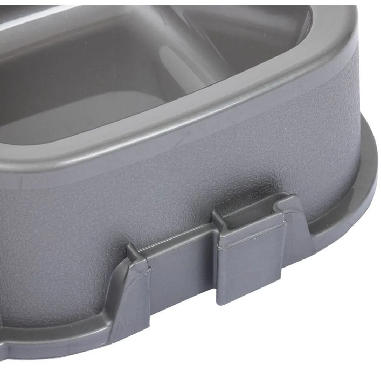 Gamelle double grise 2x500ml - plastique 31,8x16,6xH6,5cm