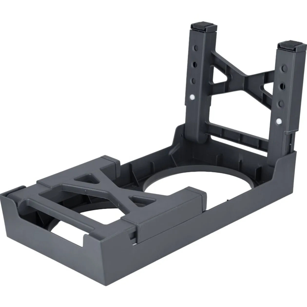 Gamelle double 4 positions inox gris et support plastique noir L42.5cm