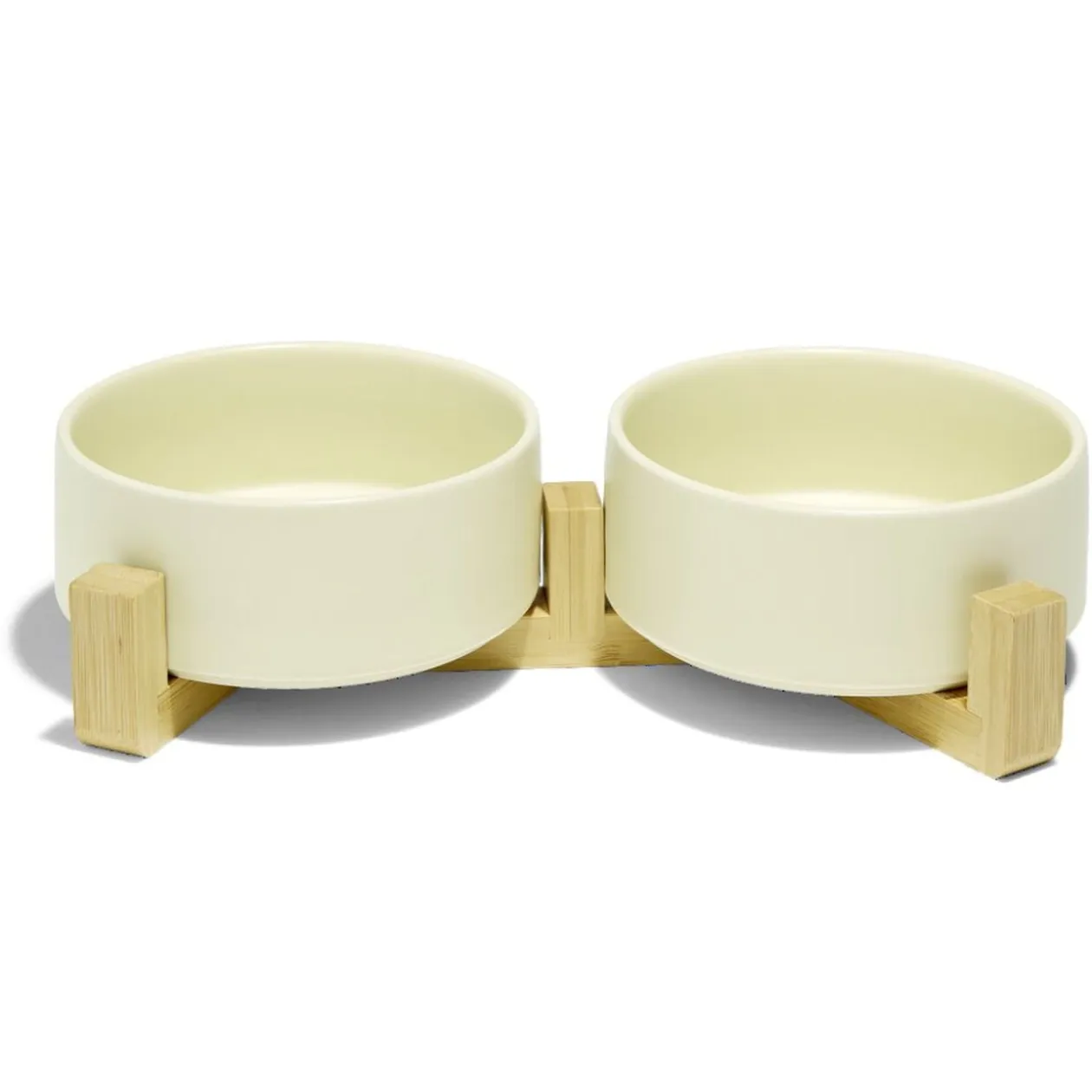 Gamelle double pour chien céramique et bambou