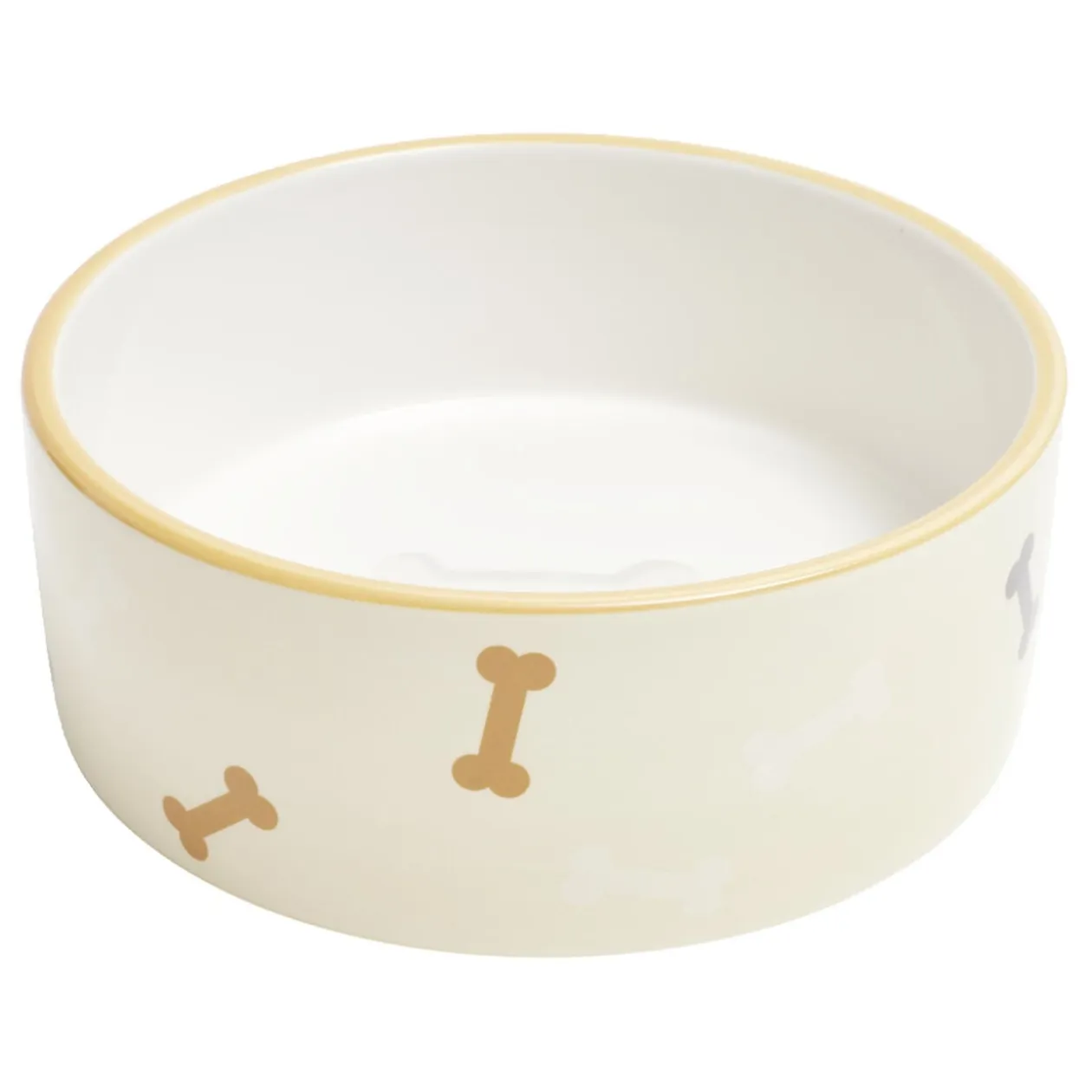 Gamelle ronde pour chien 850ml céramique motif os Ø16xH6cm