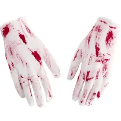 Gant blanc tâche de sang x2 Halloween déguisement adulte L22cm < Gifi Discount
