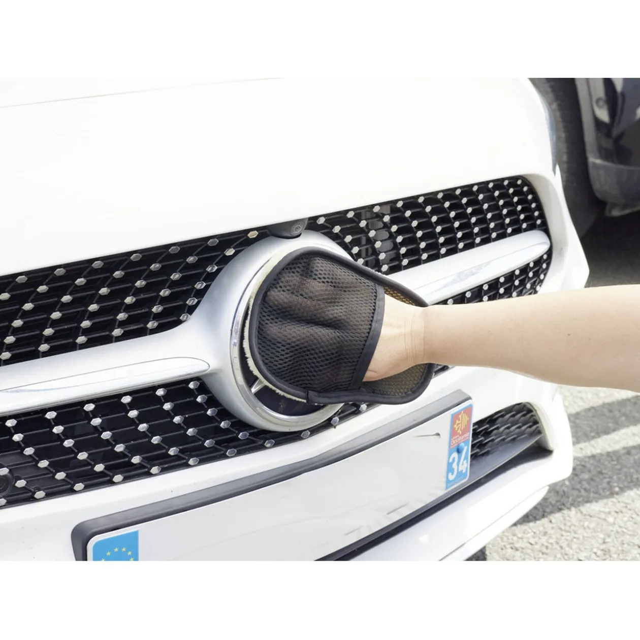 Gant de nettoyage pour voiture microfibre noir 15,5x23cm