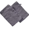 Gant de toilette x2 coton gris foncé 16x21cm