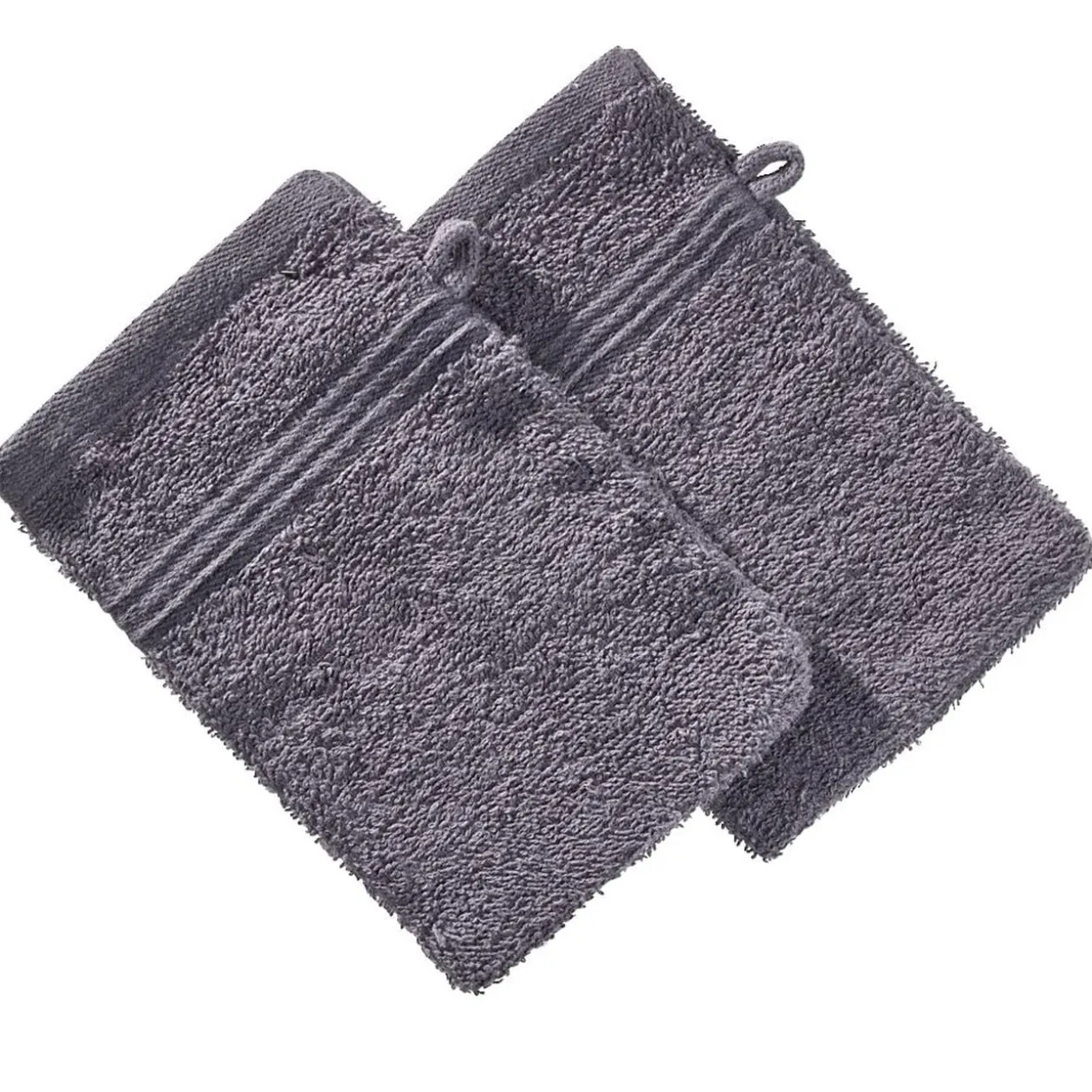 Gant de toilette x2 coton gris foncé 16x21cm